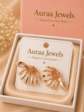 Auraa Jewel Aurelia Bloom Sculpted Gold Statement Earrings